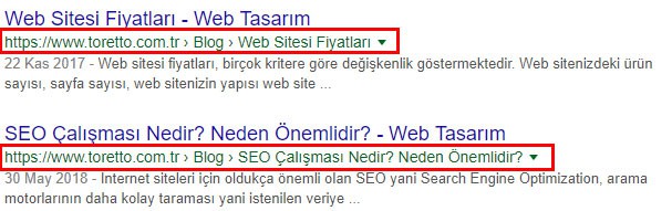 breadcrumb yapısal veri arama görüntüsü