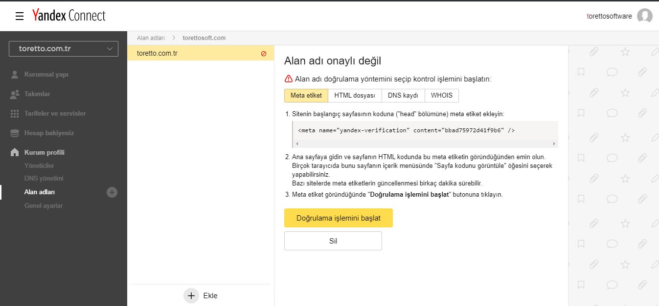 yandex connect anasayfa